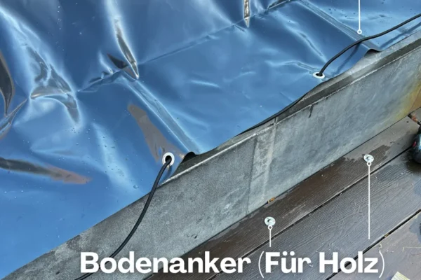 Bodenanker und Expanderseil für aufblasbare Poolabdeckung