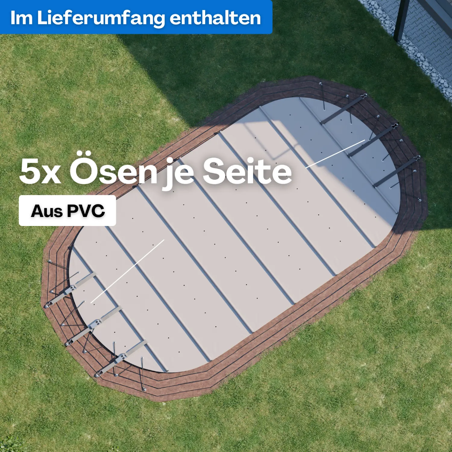 IntemaGUARD® Stangenabdeckung – Poolabdeckung oval – Bild 2