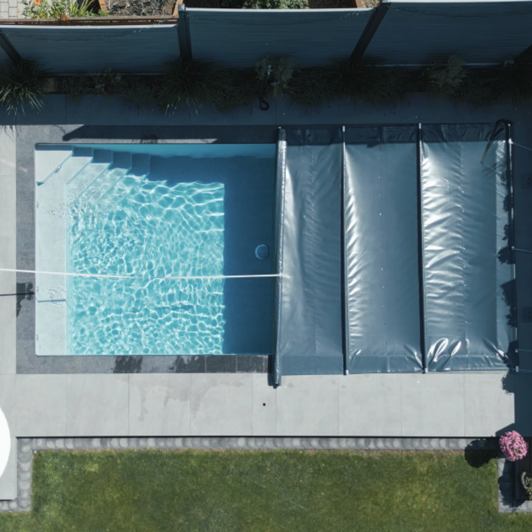 Poolplane,Poolabdeckung mit Stangen