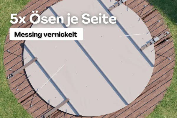 Rollschutzabdeckung rund mit 10 Ösen
