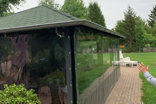 Terrassenplane mit Fenster und Tür nach Maß-Anthrazit