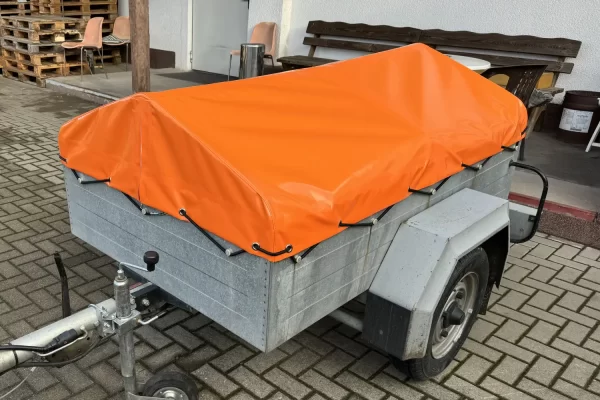 Anhängerplane mit Spitzdach-Orange