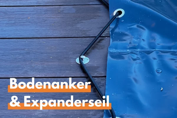 Bodenanker und Expanderseil-aufblasbare Poolabdeckung