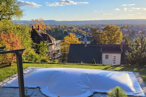 Aufblasbare Poolabdeckung Rechteckig mit Treppe