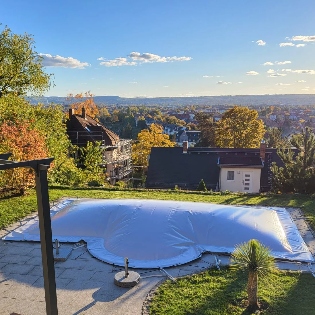 Aufblasbare Poolabdeckung Rechteckig mit Treppe