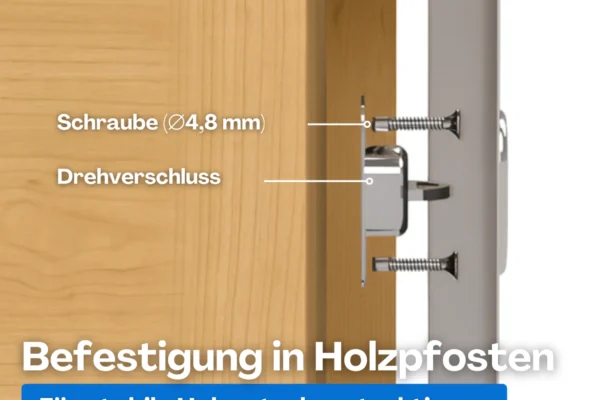 Befestigung einer Plane mit Ösen an Holzpfosten