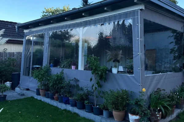 Terrassenplane als Wintergartenplane mit Keder