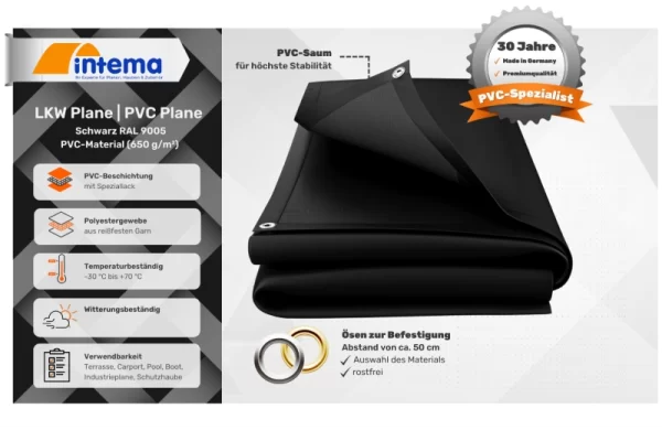 PVC-Plane schwarz-restposten-250cm-breite