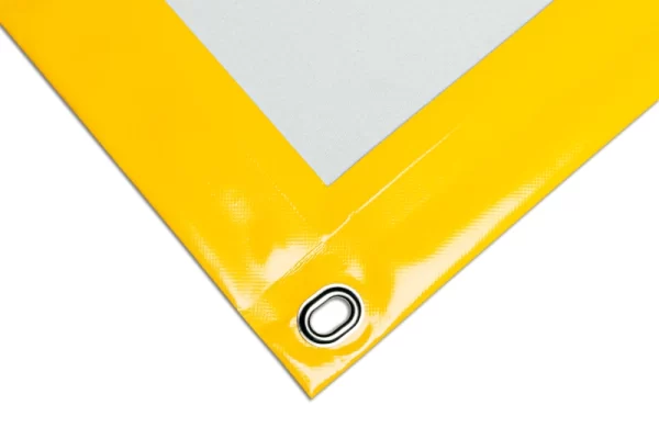 Transparente_Plane_nach_Maß_Saum_SignalgelbRAL1003_Ovalöse_nickel
