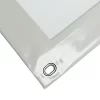 Transparente_Plane_nach_Maß_Saum_GrauRAL7035_Ovalöse_nickel
