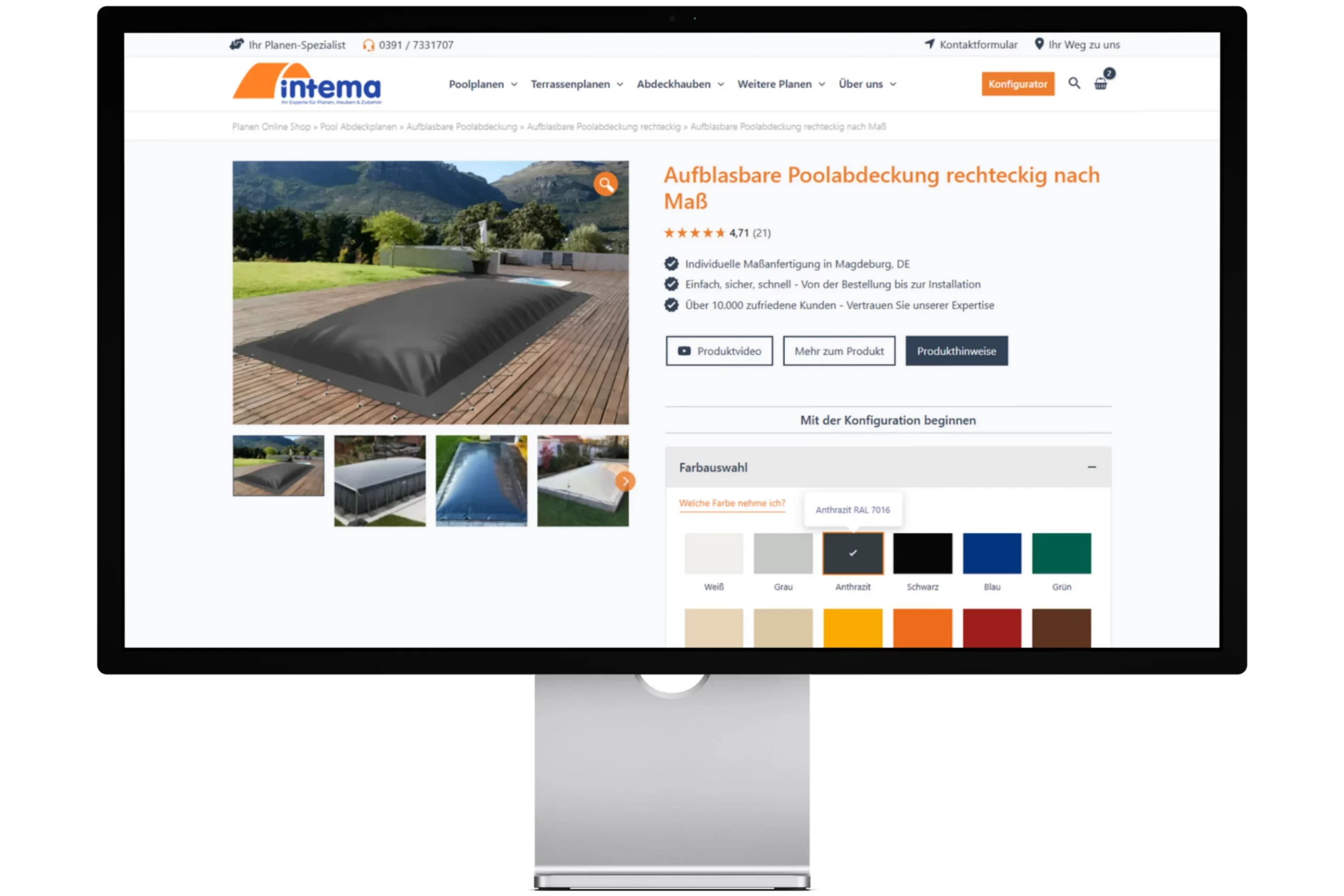 Aufblasbare Poolabdeckung_konfigurator