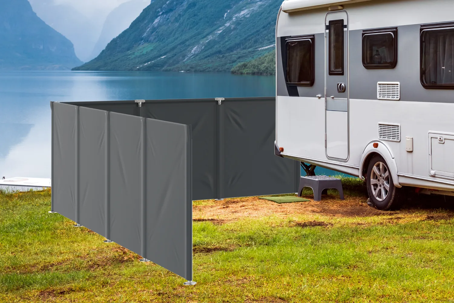 Windschutz Camping-Anthrazit