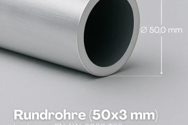 Aluminium Rundrohr 50x3 mm für Stangenabdeckung