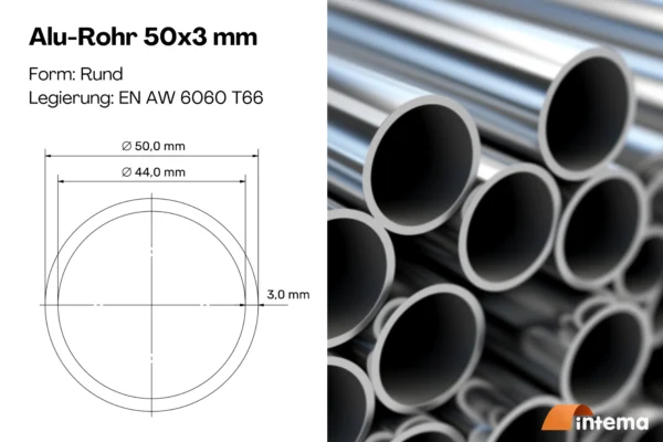 Alu-Rundrohr 50x3 mm