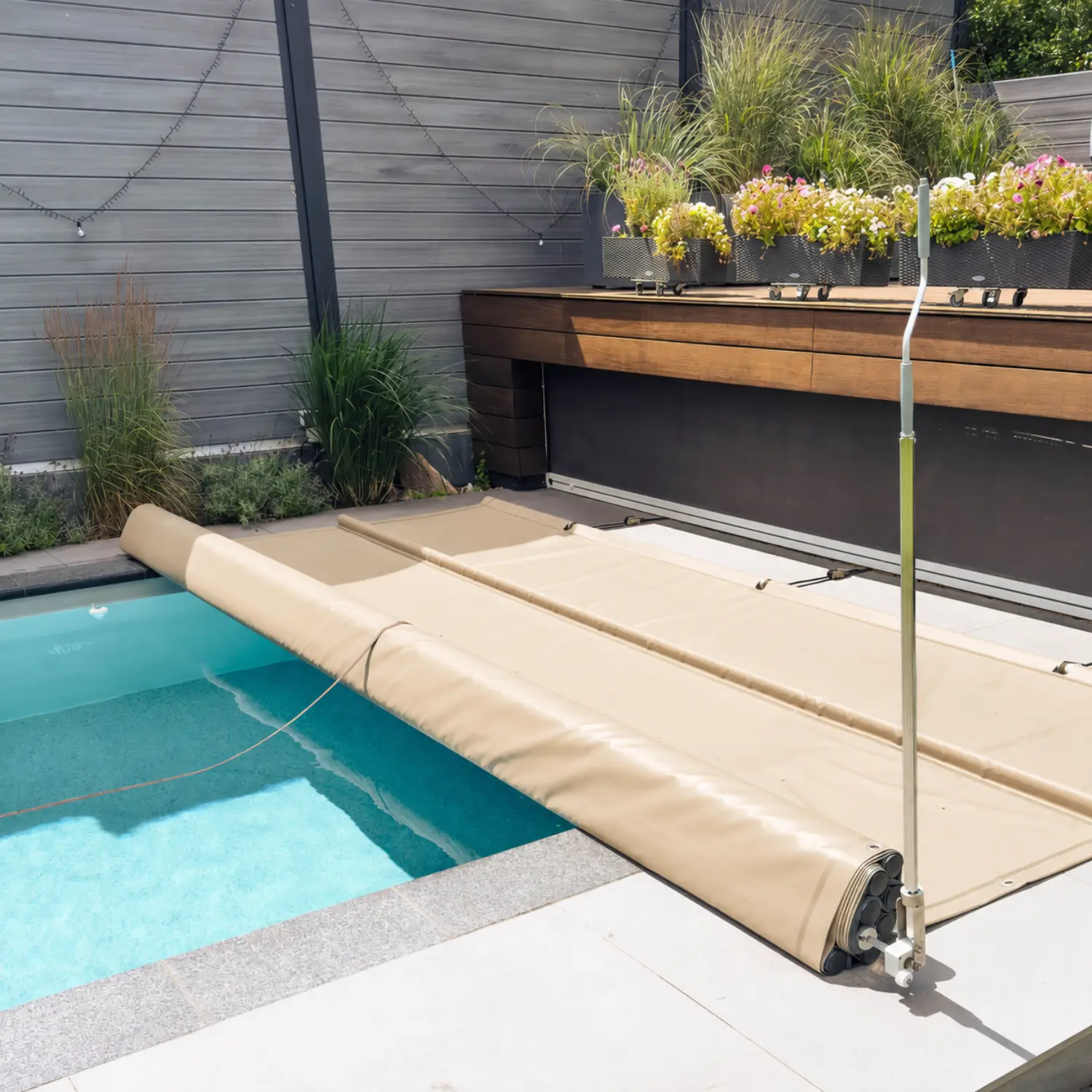 pool-stangenabdeckung-6x4-matt sand-Aufwickelvorrichtung