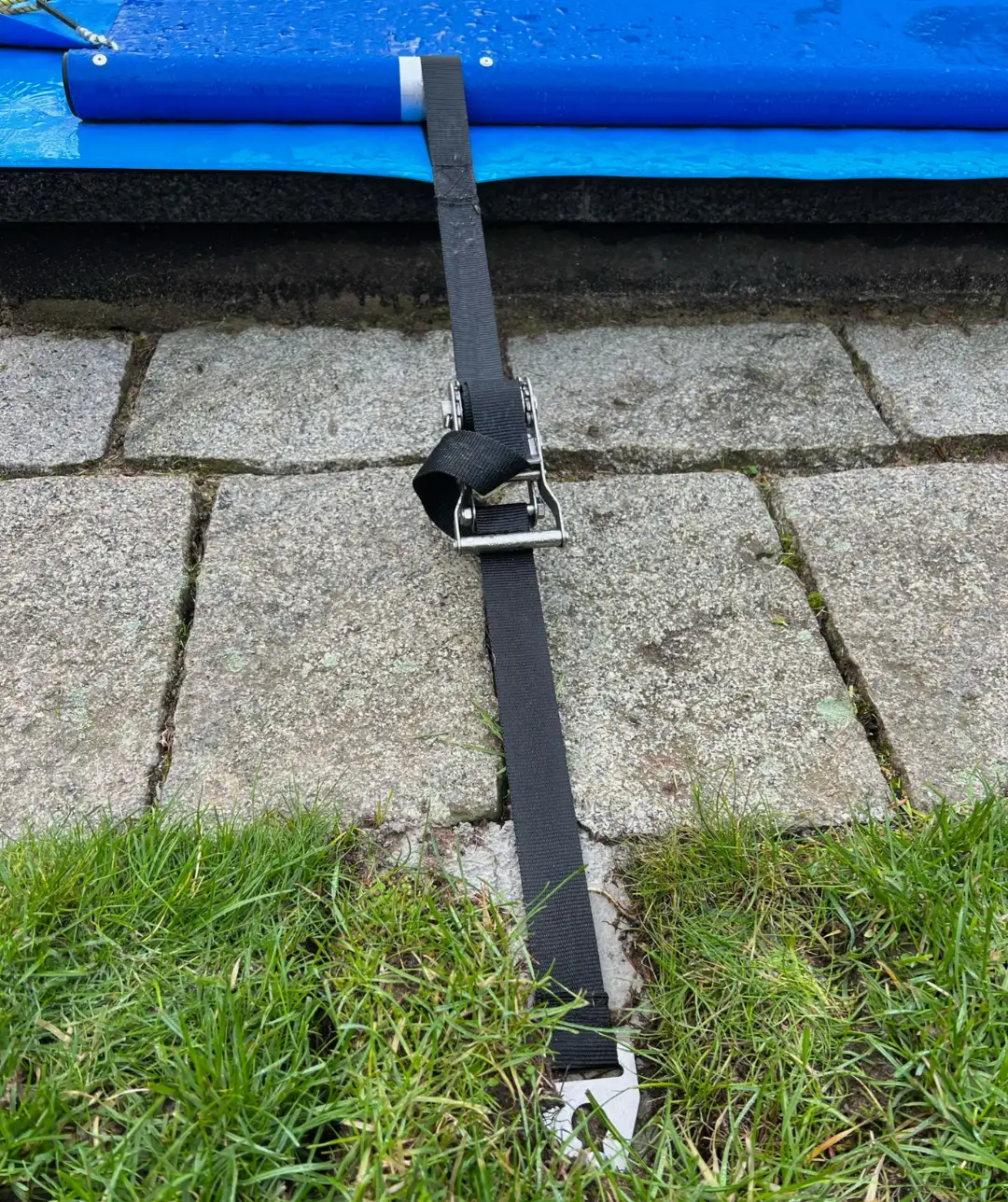 Stangenabdeckung-Blau-Spanngurt