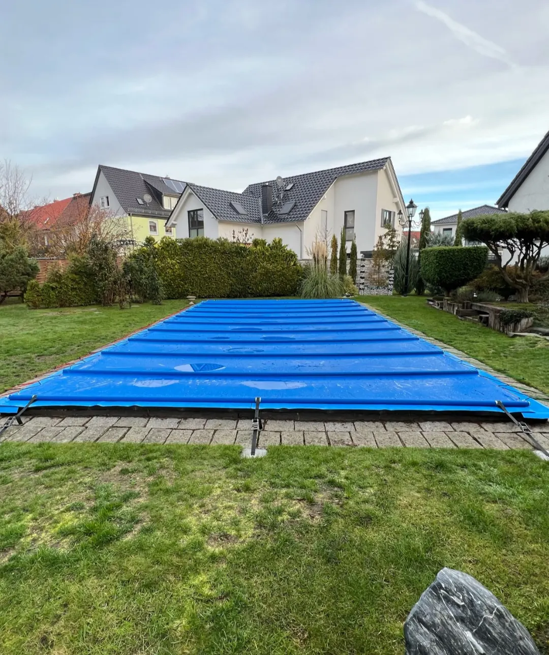Stangenabdeckung-Blau mit Unterplane