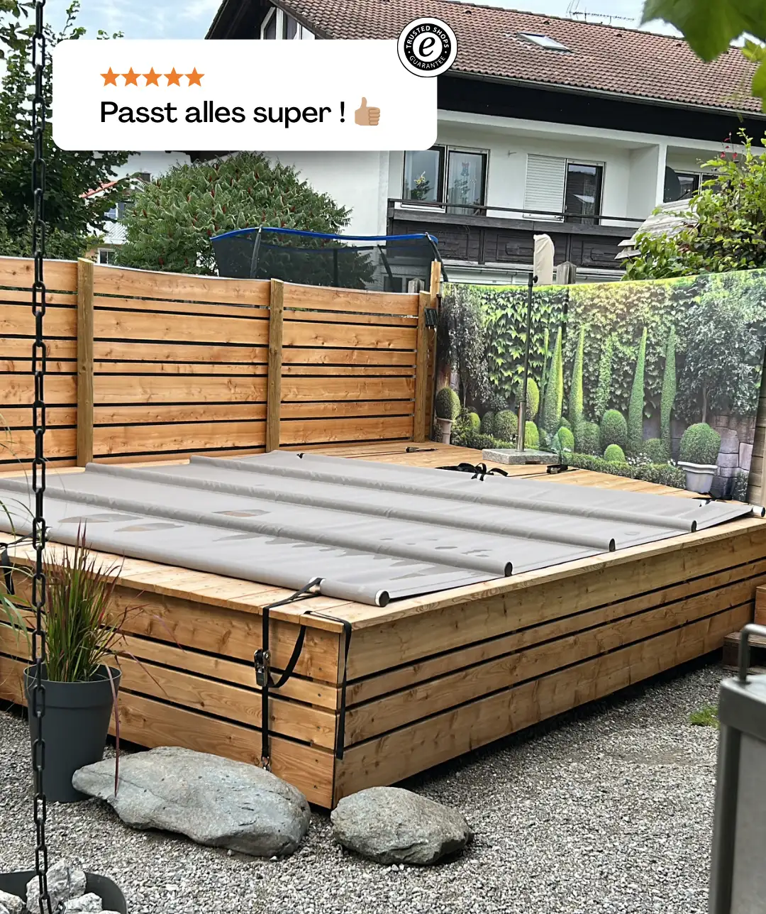 Stangenabdeckung-Matt Rauchgrau Befestigung Vertikal