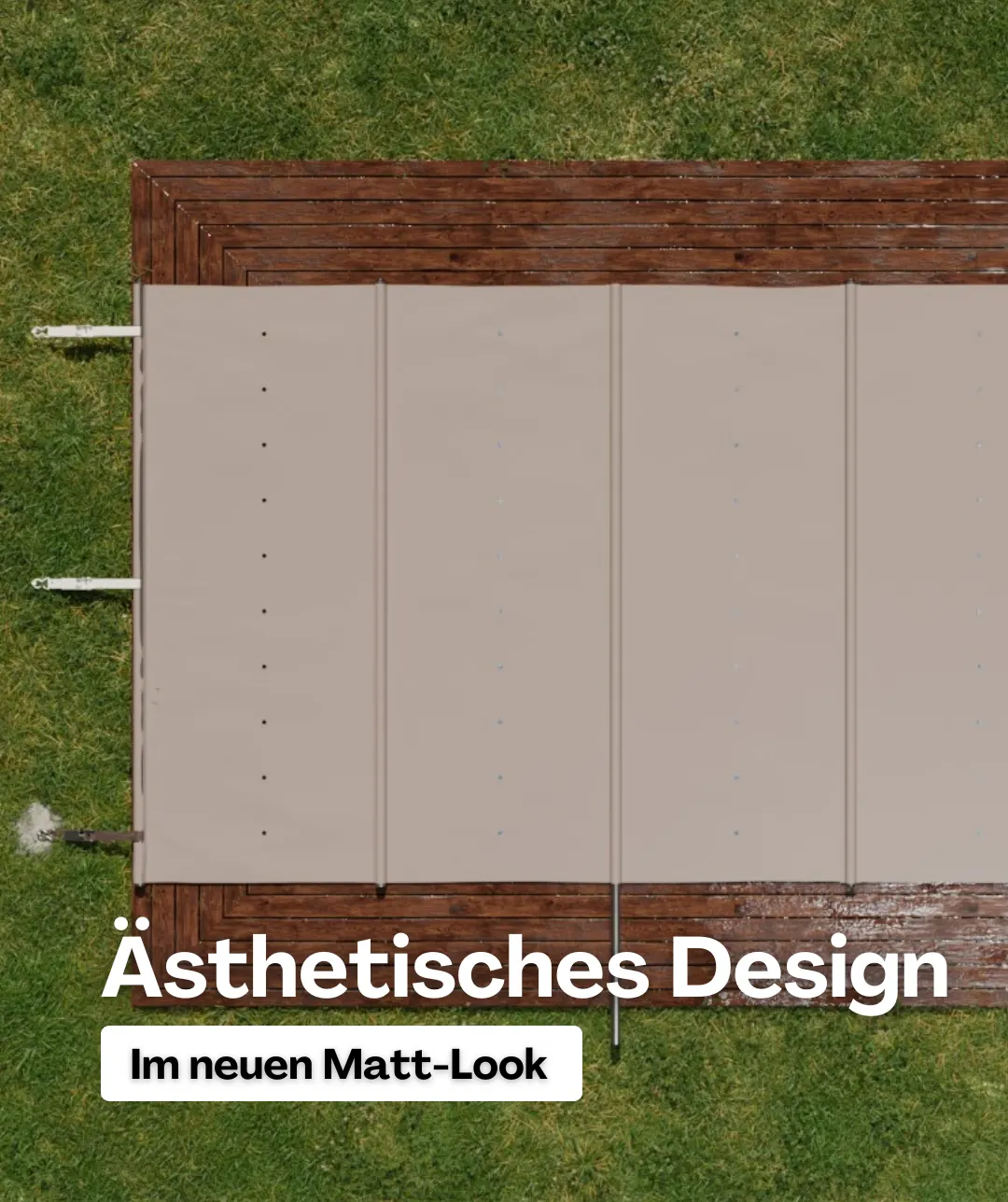 Matte IntemaGUARD® Abdeckung auf Holzdeck, Draufsicht